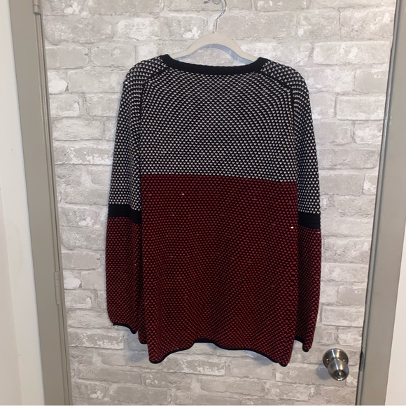 Lisa Todd heart sequined cashmere blend sweater sz L #F2 - Picture 2 of 4